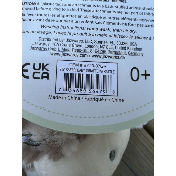 Kellytoy Toys Kelly Baby Safari Giraffe Plush Toy Rattle 75 Stuffed